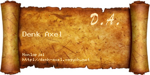 Denk Axel névjegykártya